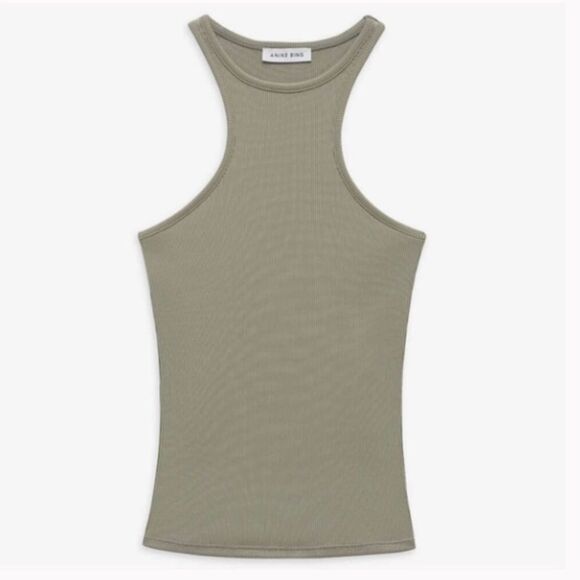 Anine Bing Morgan Tank in Green Khaki Size M - Picture 2 of 8